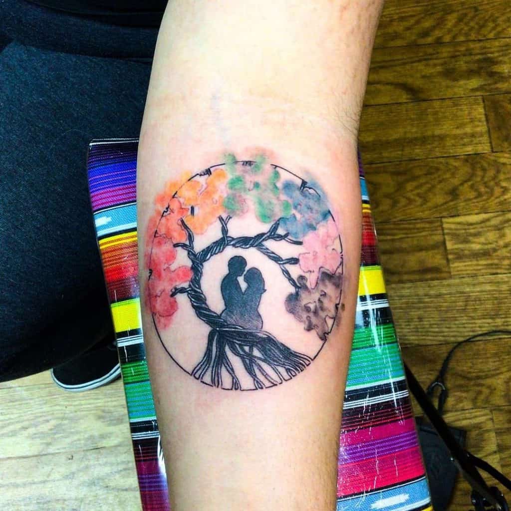 Couple Inspired Tree Of Life Tattoo Forearm 