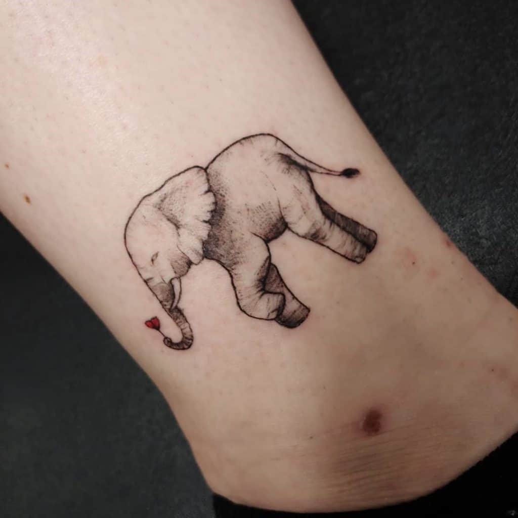 Delicate Elephant Tattoo Design