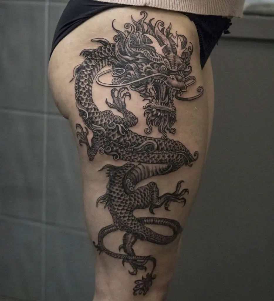 Dragon Leg Tattoo