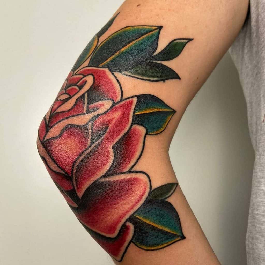 Elbow Rose Tattoos 3