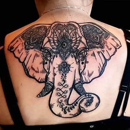 Elephant Tattoo on Back