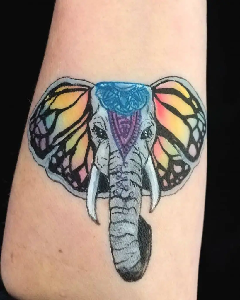 Top 96+ about elephant with butterfly ears tattoo best .vn
