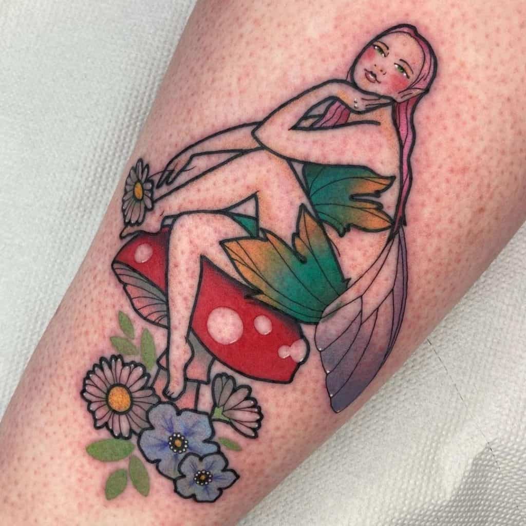 Fairy Tale Mushroom Tattoo Designs 1