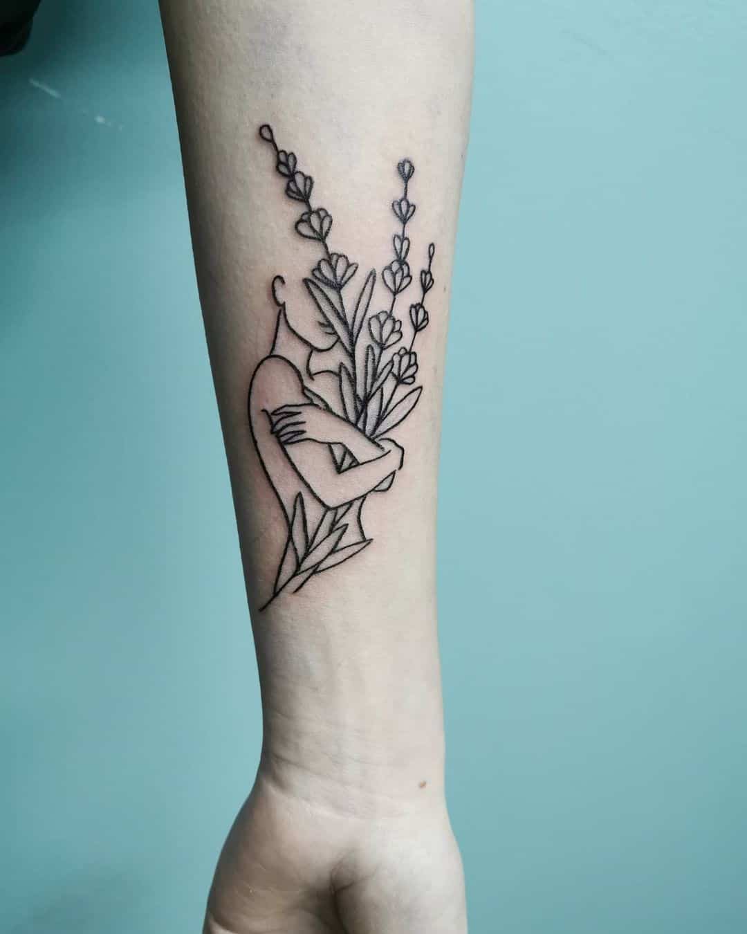 Feminine lavender tattoo