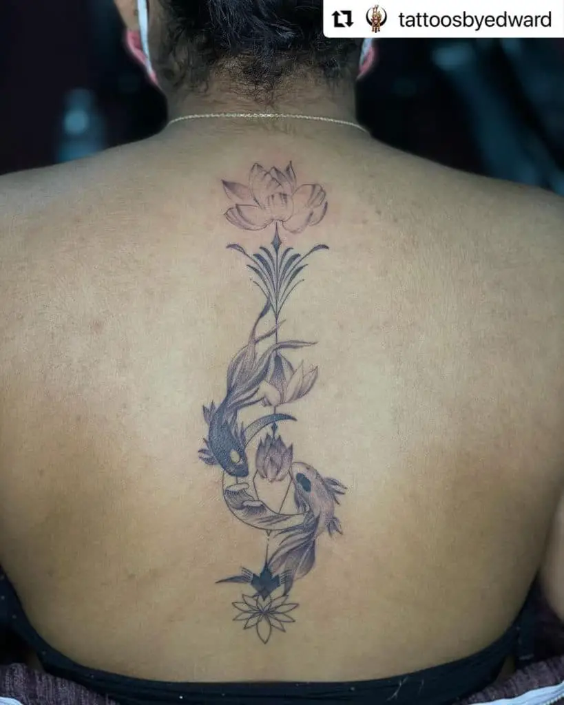 Floral Pisces Tattoo 3