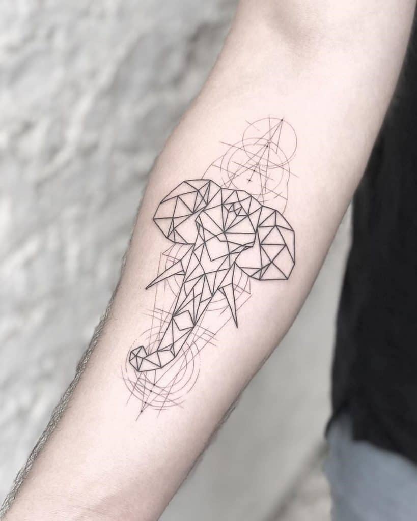 Geometric Elephant Tattoo Design
