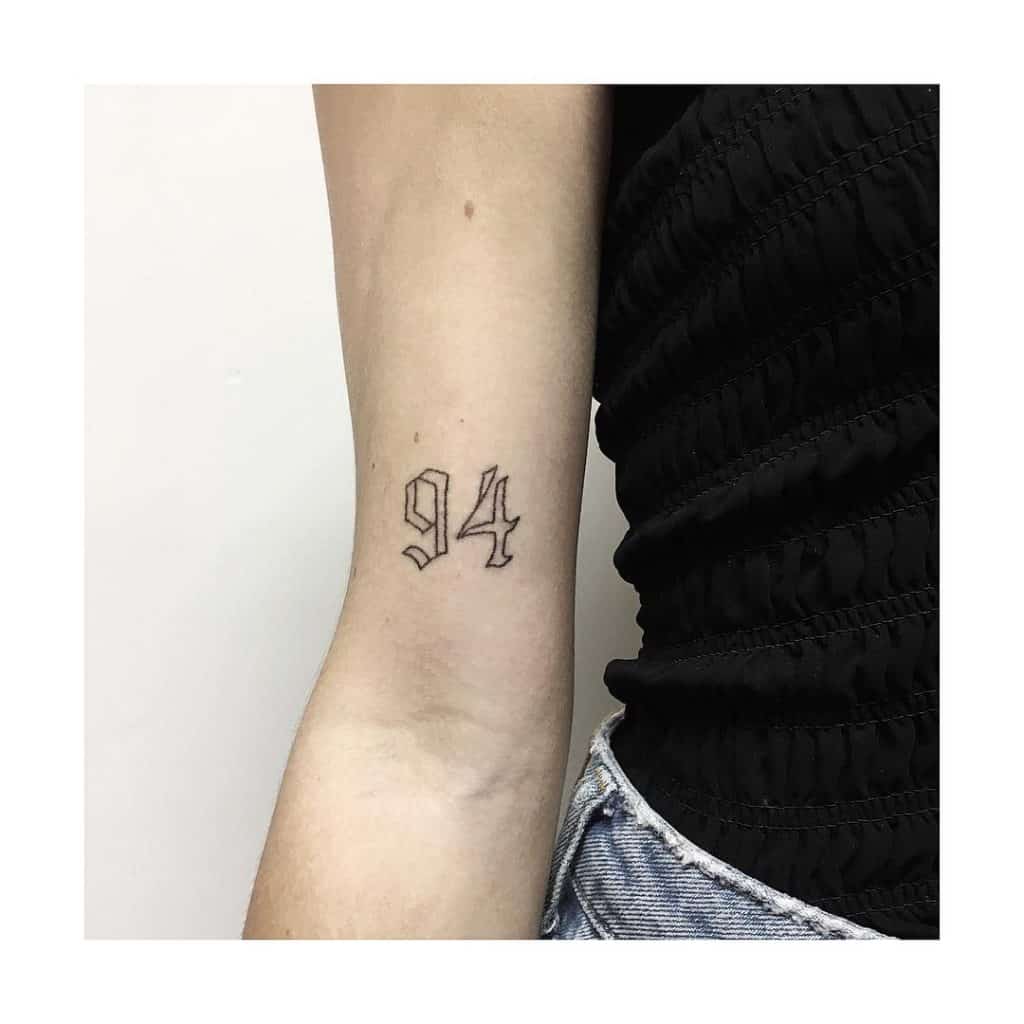 Gothic Numbers Fine Line Tattoos 1