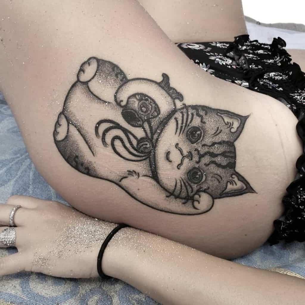 Kitty Inspired Hippie Tattoo 