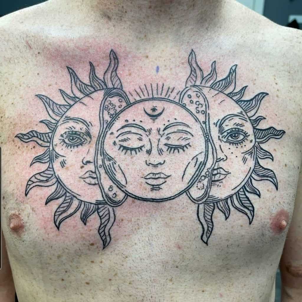 Large Sun Tattoos