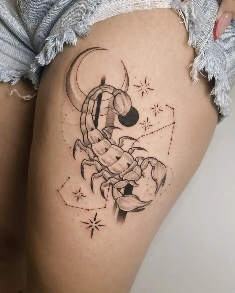 Leg Scorpion Tattoo Female Design 