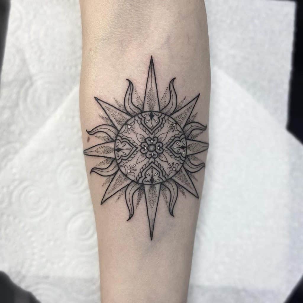 Mandala Sun Tattoo 3