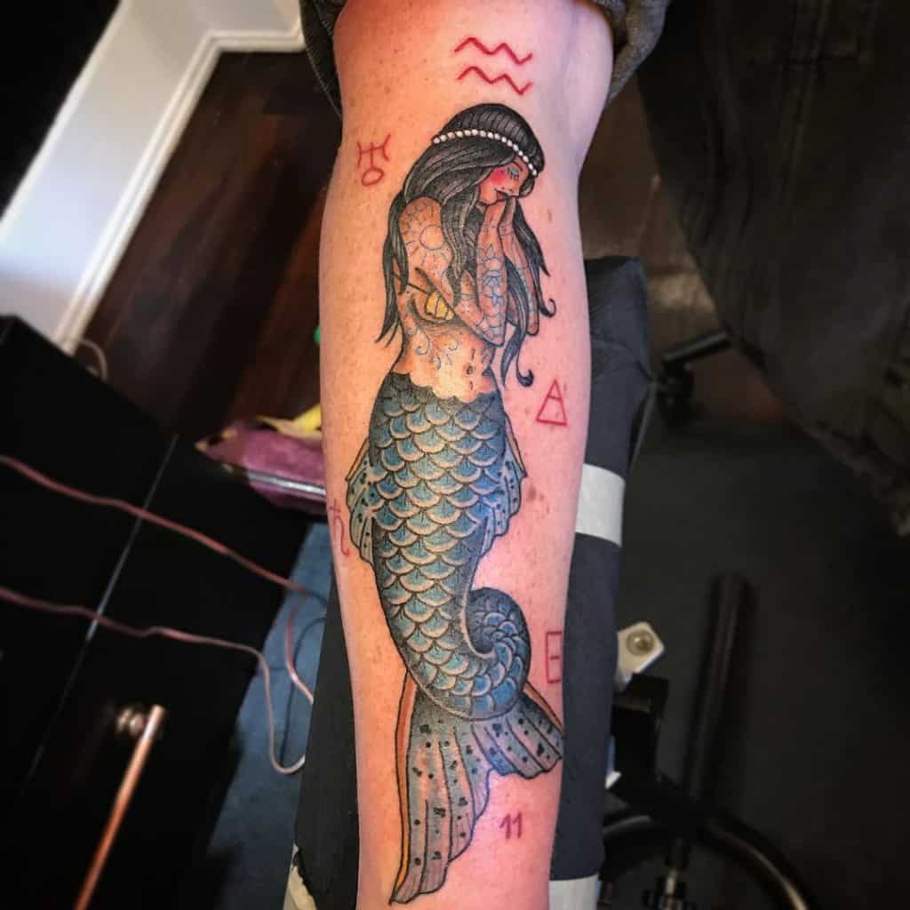 Mermaid Aquarius Tattoos 1