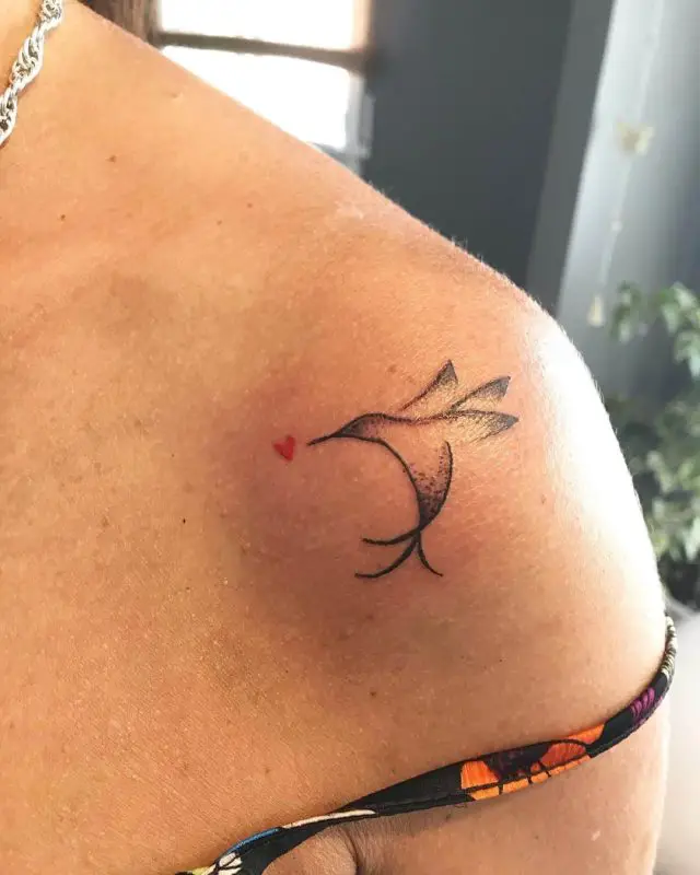 Minimalist Hummingbird Tattoo 1