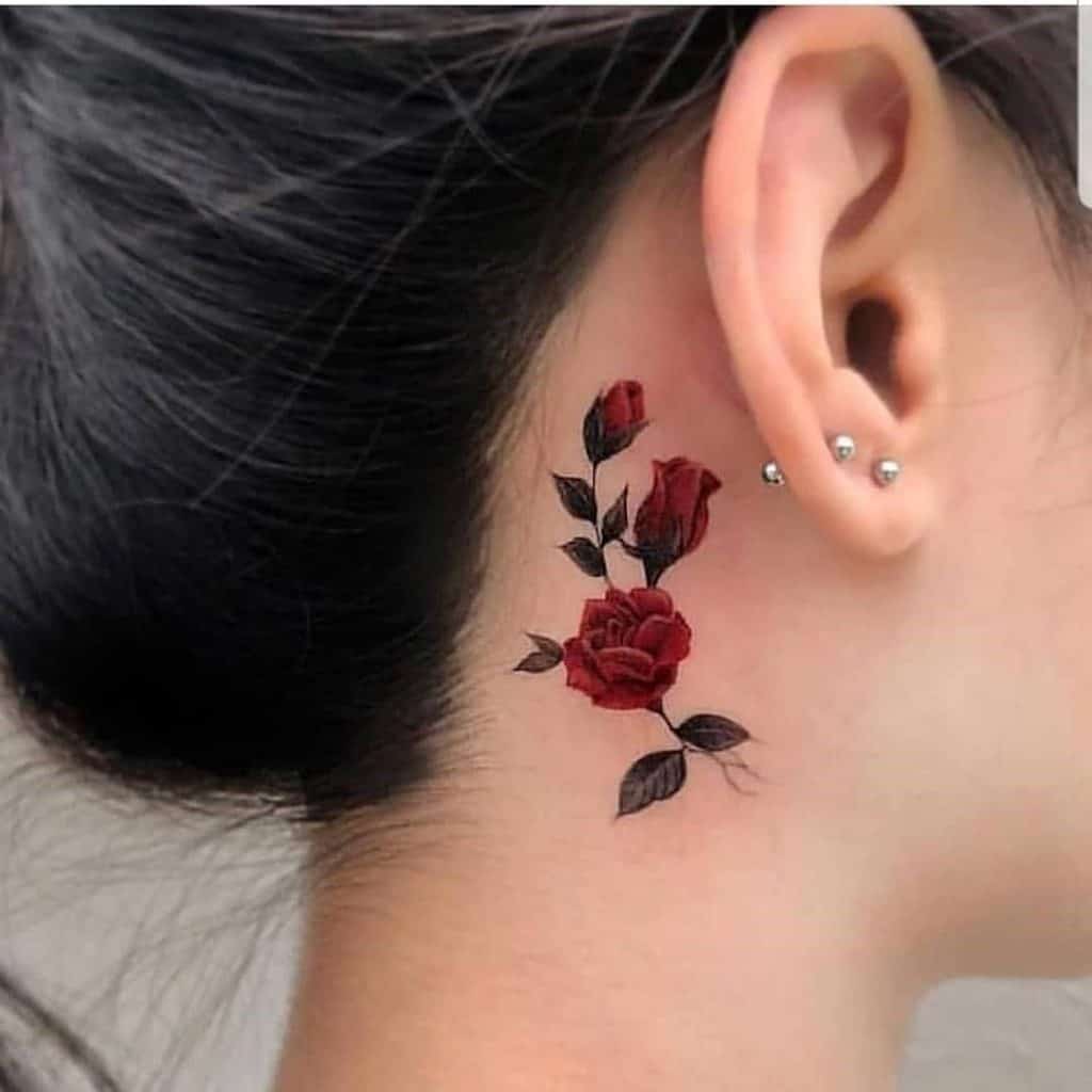 15 Behind the Ear Tattoo Ideas  Small Rose Tattoo Behind Ear  Idea  Wallpapers  iPhone WallpapersColor Schemes