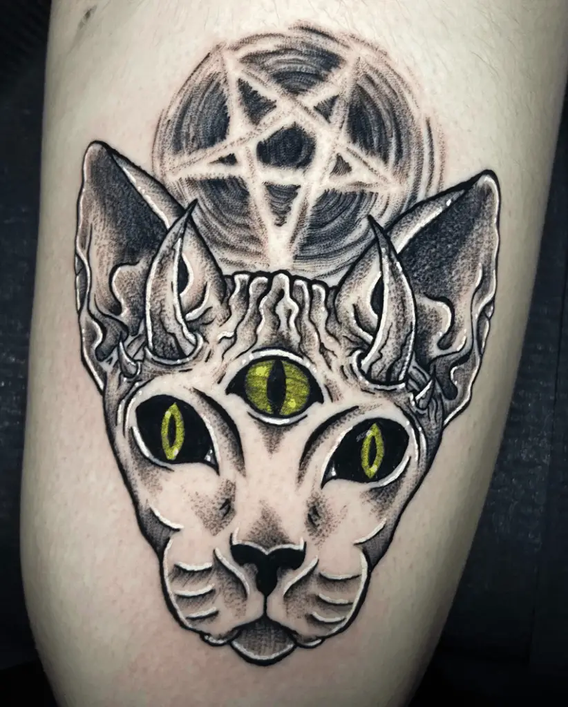 Satanic Kitten Tattoo