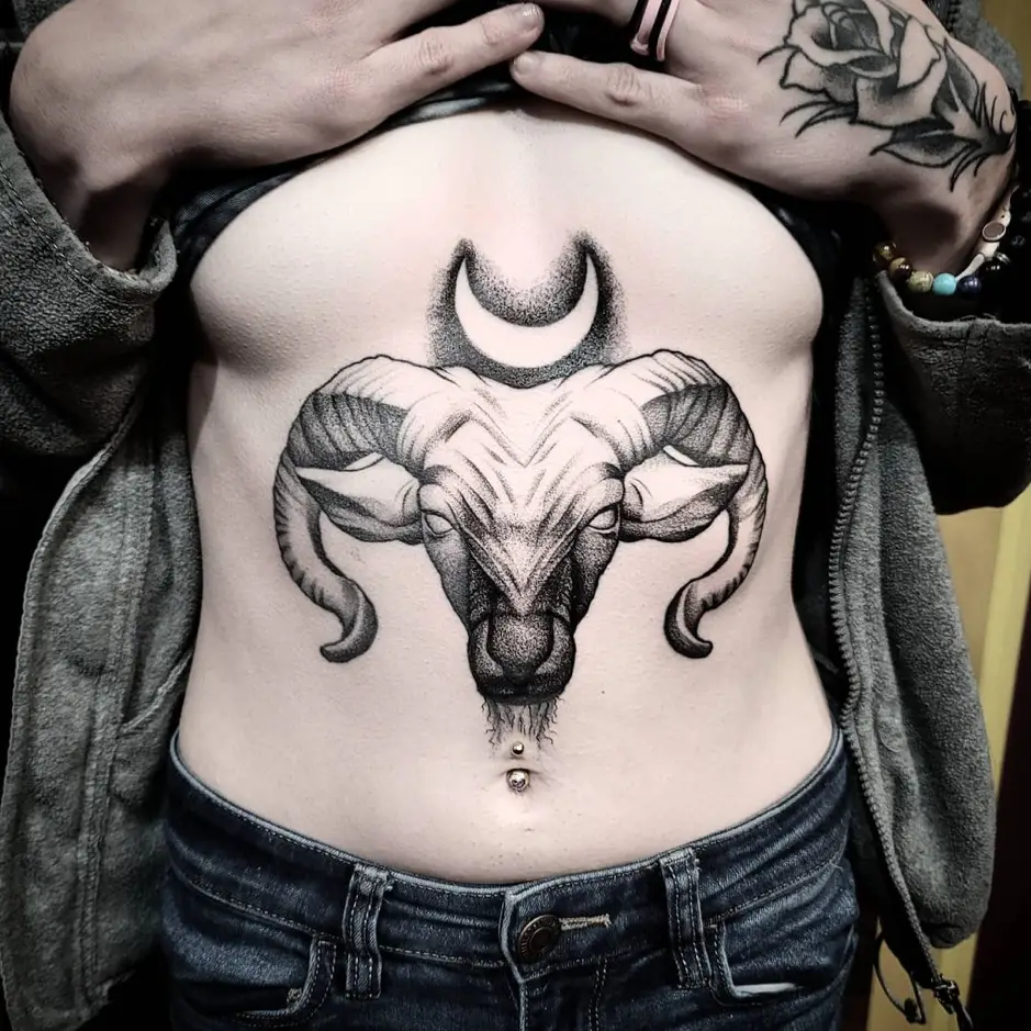 Satanic Tattoo Chest Piece