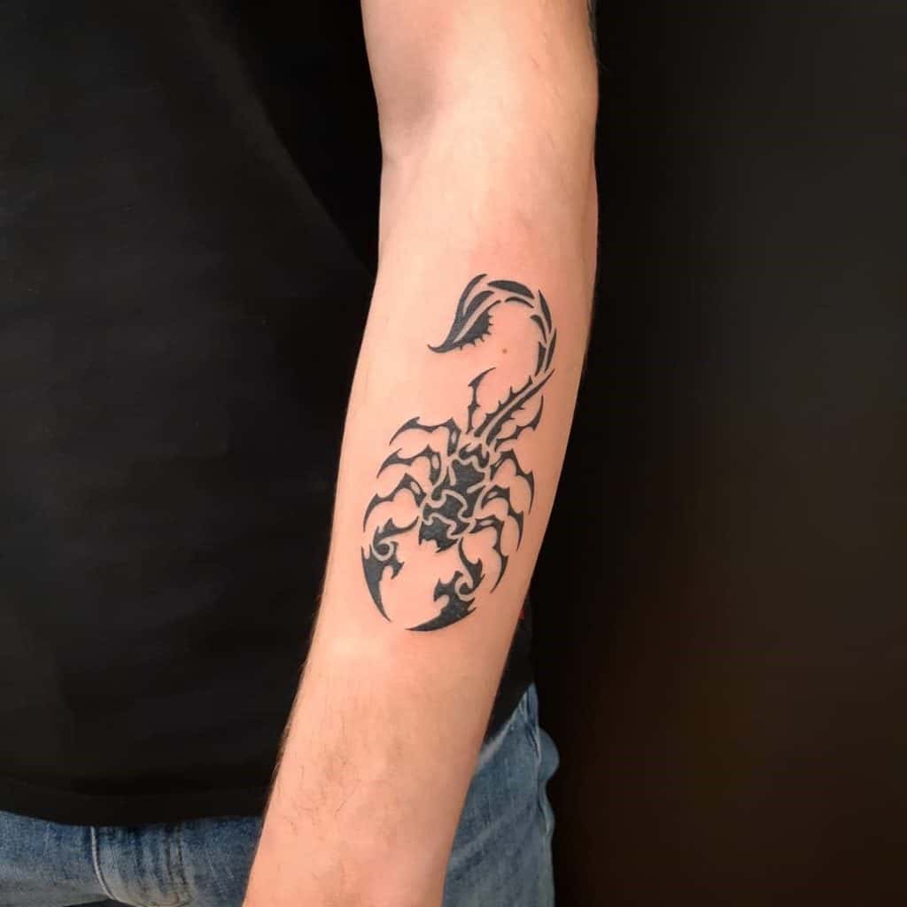 Scorpion Tattoo Simple Piece Over Forearm 