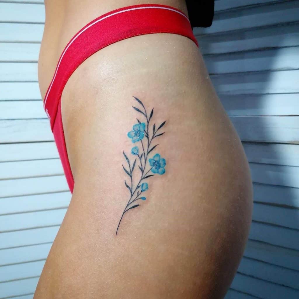 Small & Petite Floral Hip Tattoo 