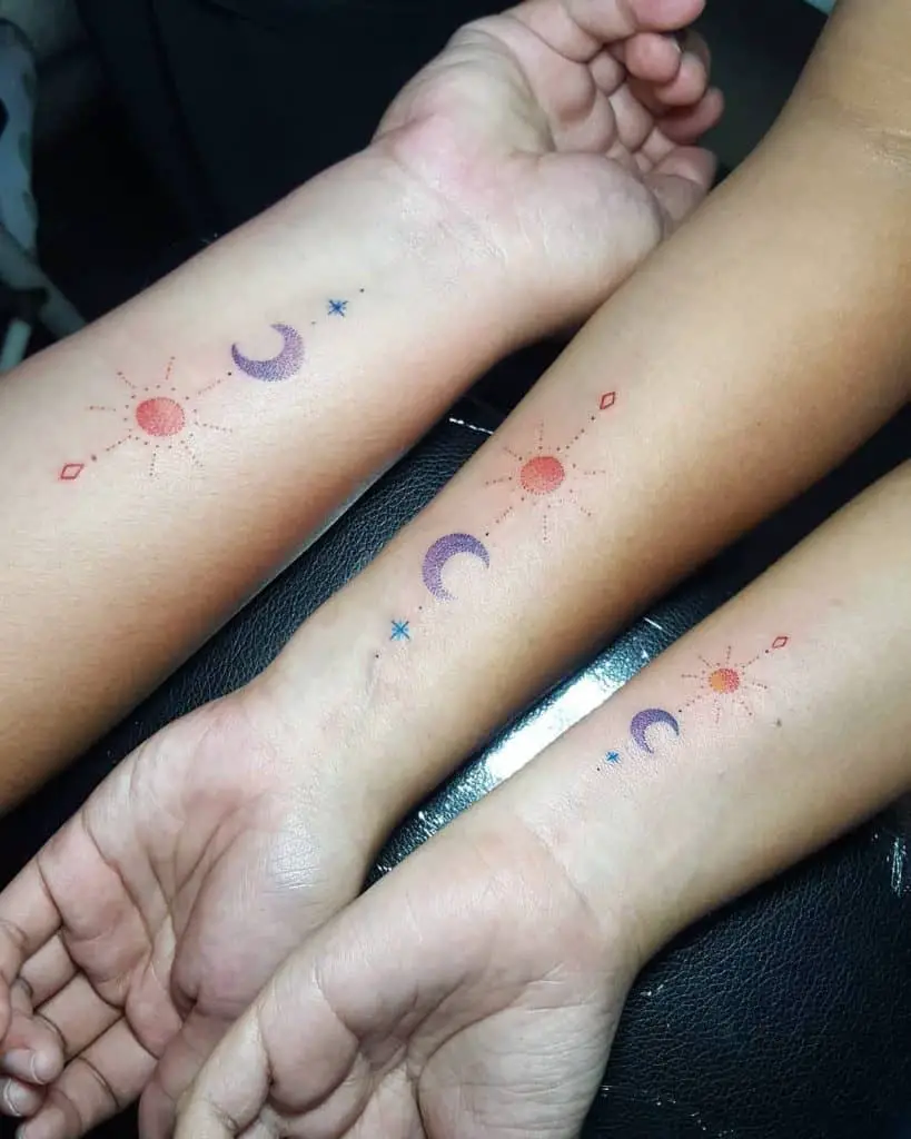 Sun Moon and Star Tattoo 2
