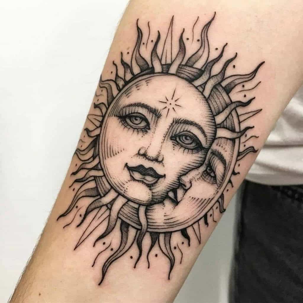 Hand Holding Sun And Moon Temporary Tattoo - Set of 3 – Tatteco