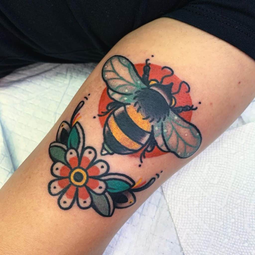 Traditional bee tattoo 2