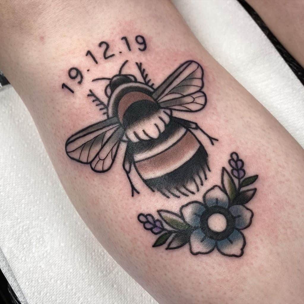 Bee tattoo designs are very symbolic and have deep. 
