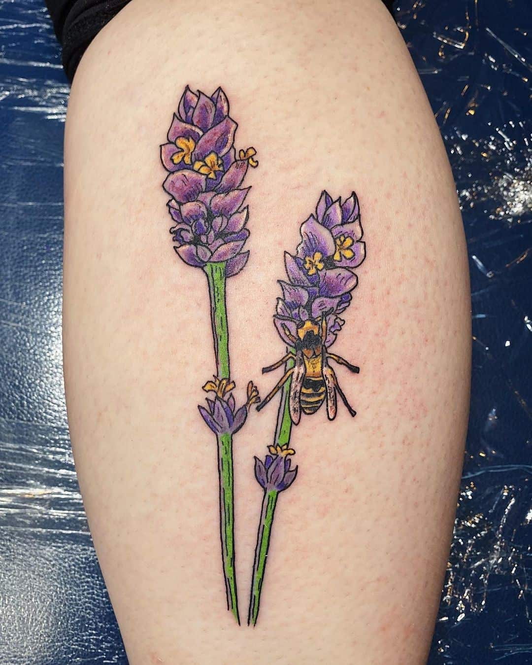Two Lavender and Two Bees
