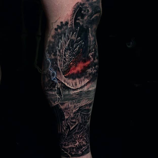 dark Jormungandr Tattoo
