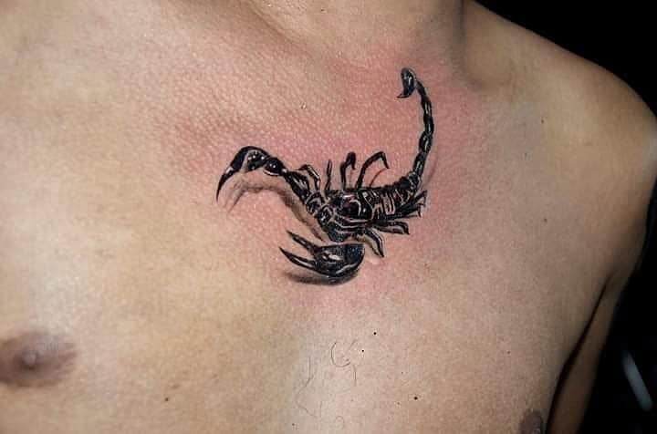 3D Scorpion Tattoos on Chest