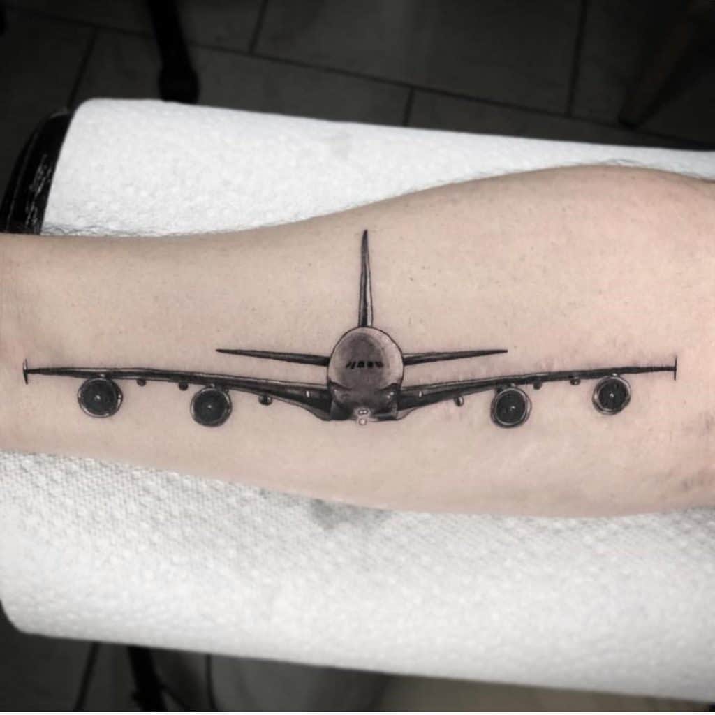 33 Best Airplane Tattoos Design Ideas (Forearm, Collarbone and Finger ) - Saved Tattoo