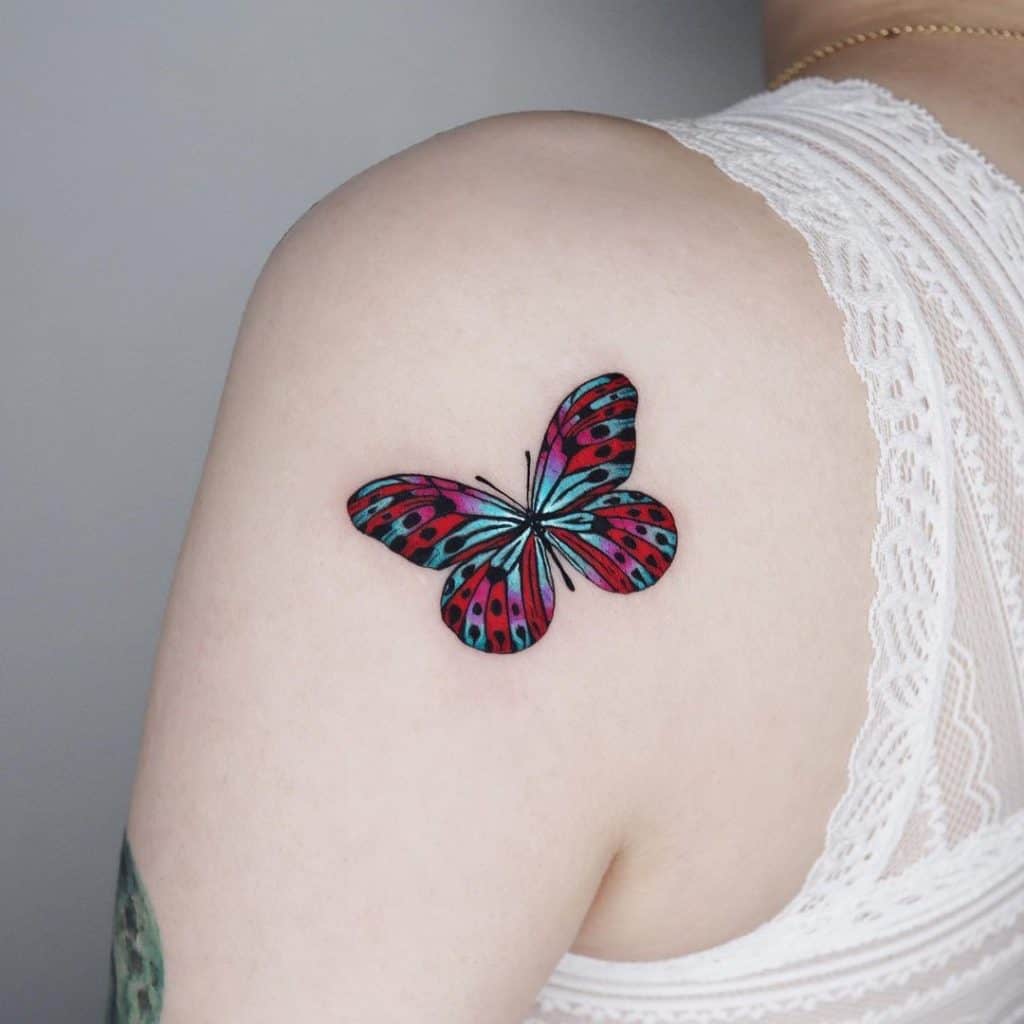 Back Shoulder Butterfly Bright 