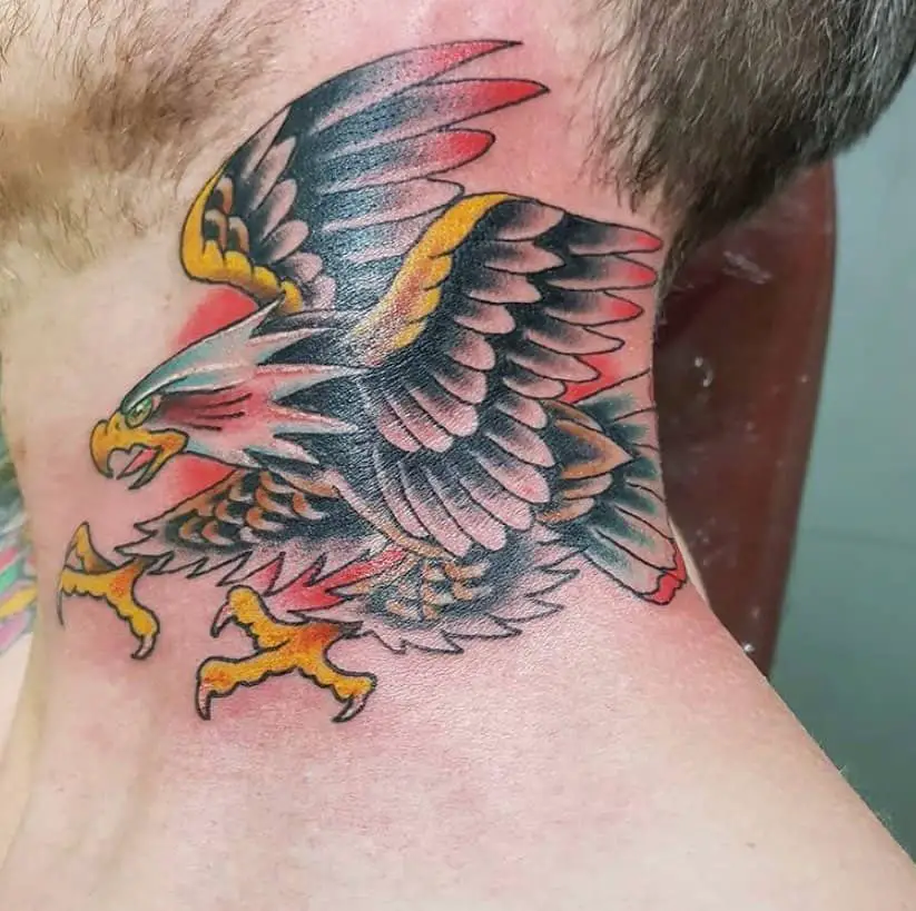 Birds neck tattoo 1