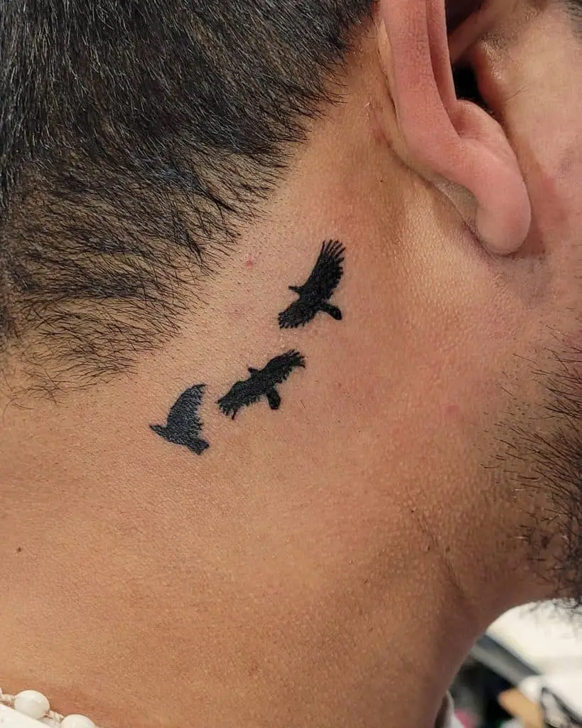 Birds neck tattoo 3