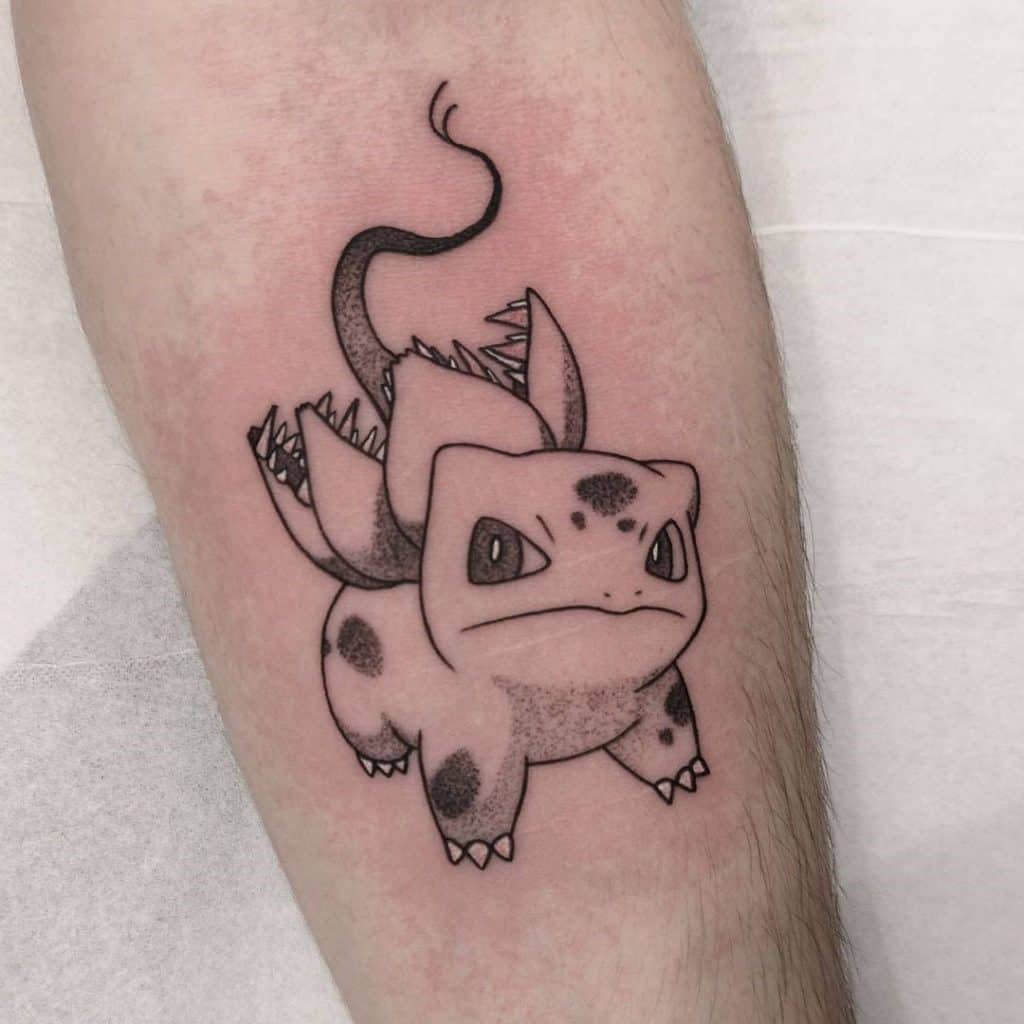 Black And White Pokemon Tattoo