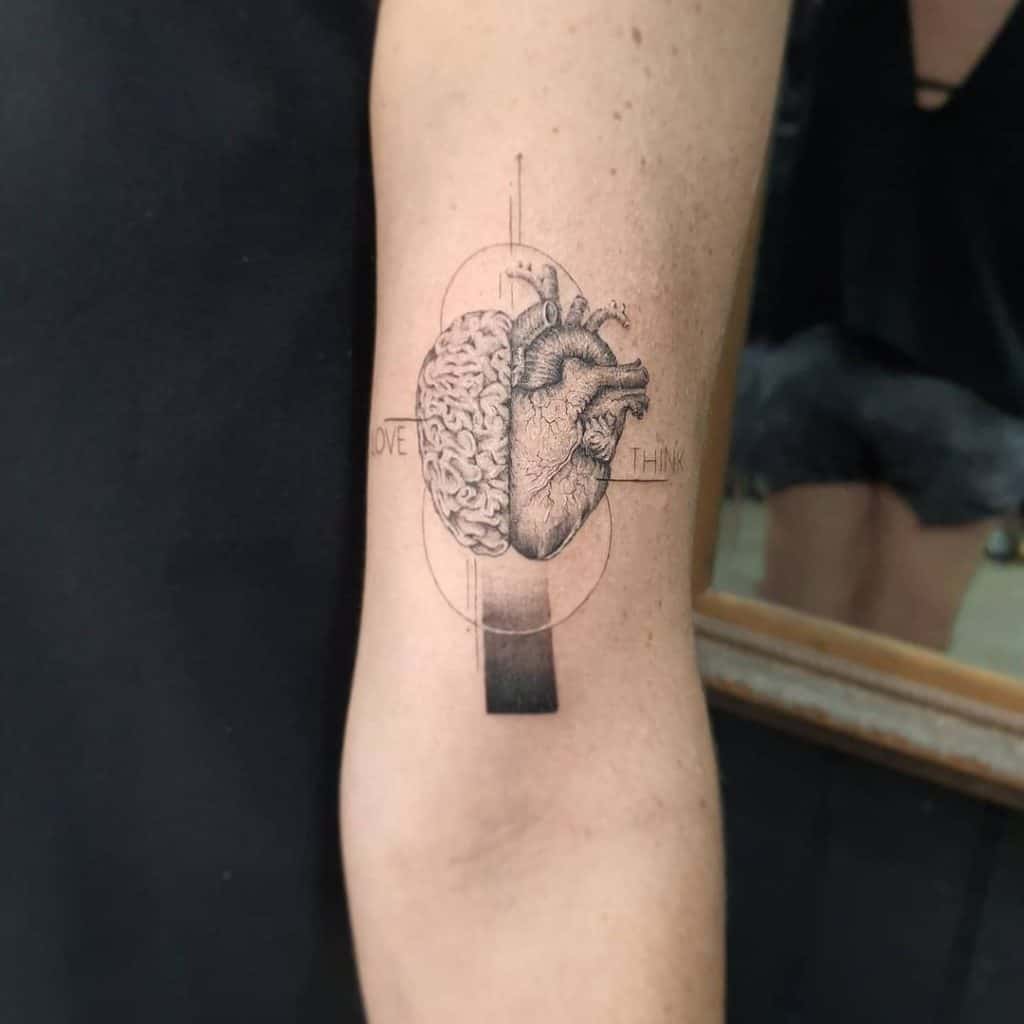Black and White Heart Tattoo 1