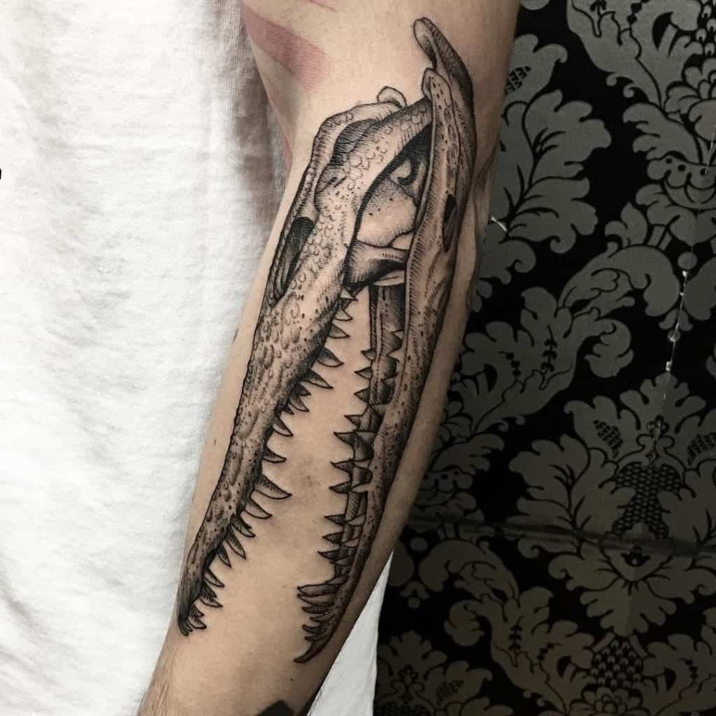 Blackwork Tattoo Styles Dinosaur Inspired 