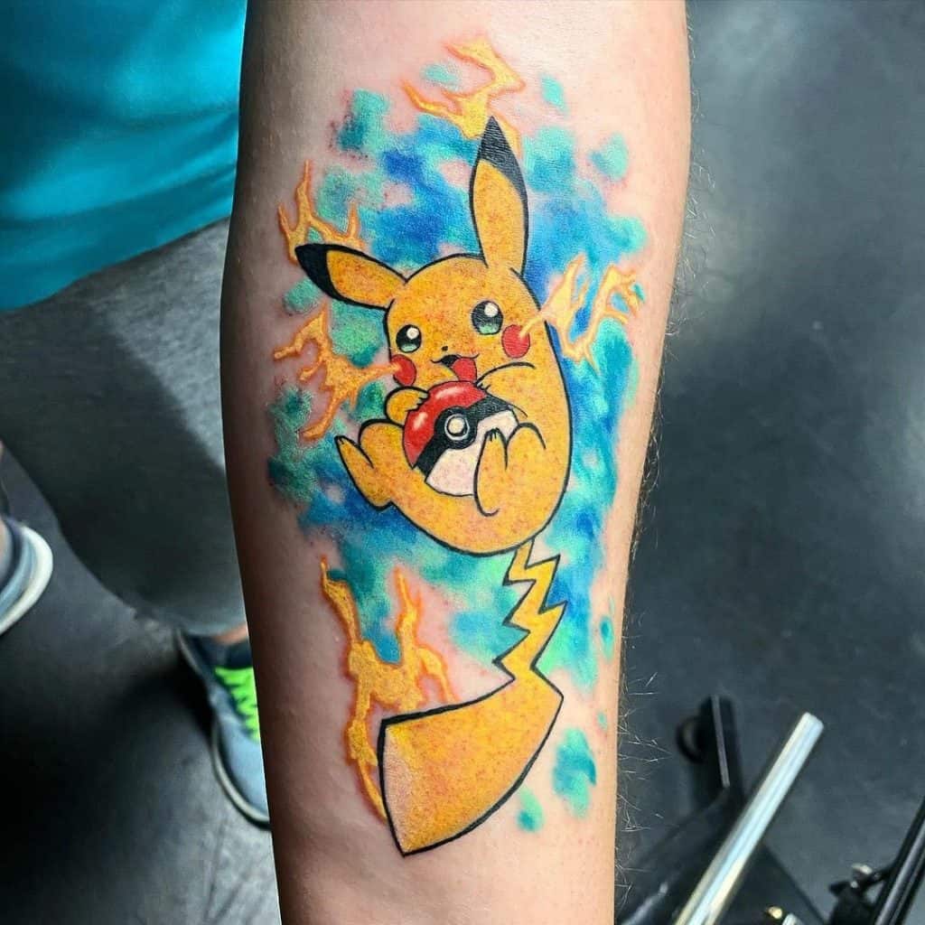 Bright & Colorful Pikachu Tattoo 