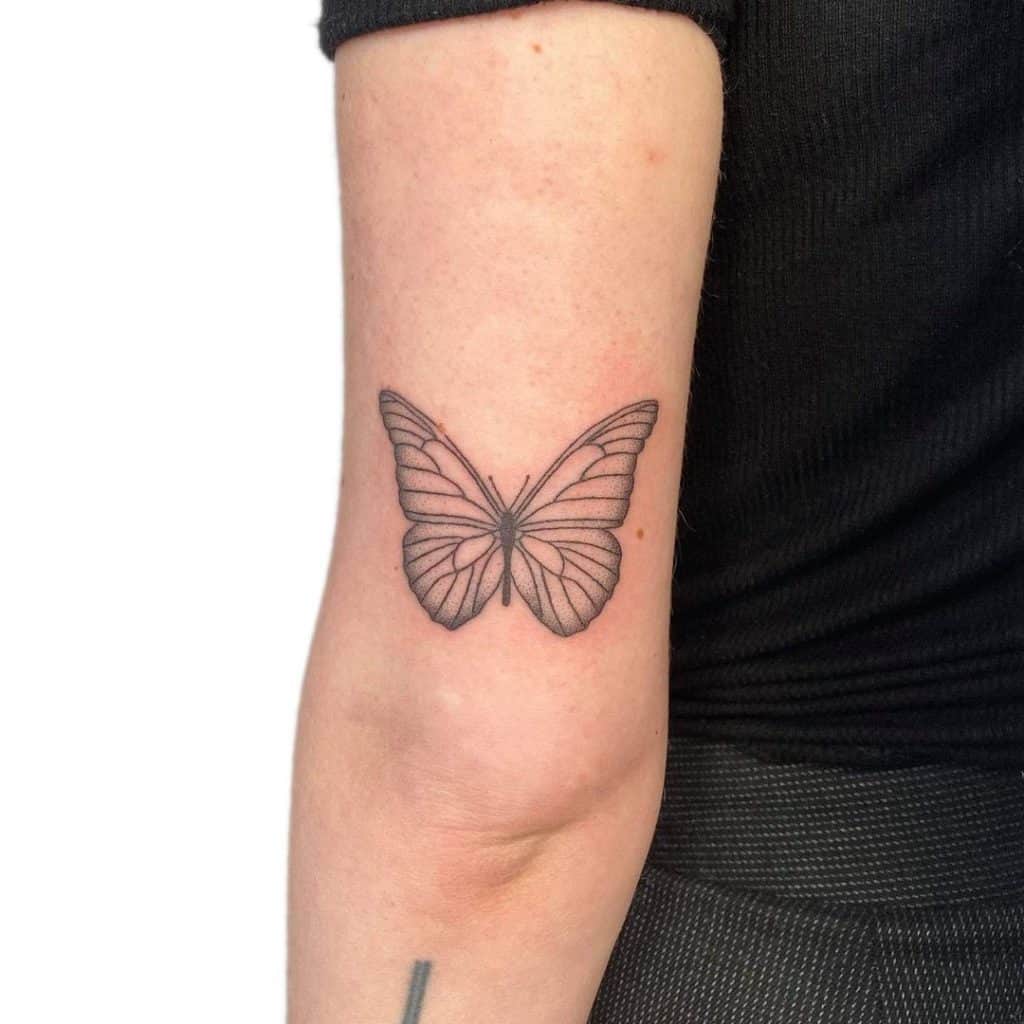 Butterfly Hand-Poked Tattoo Ideas 6