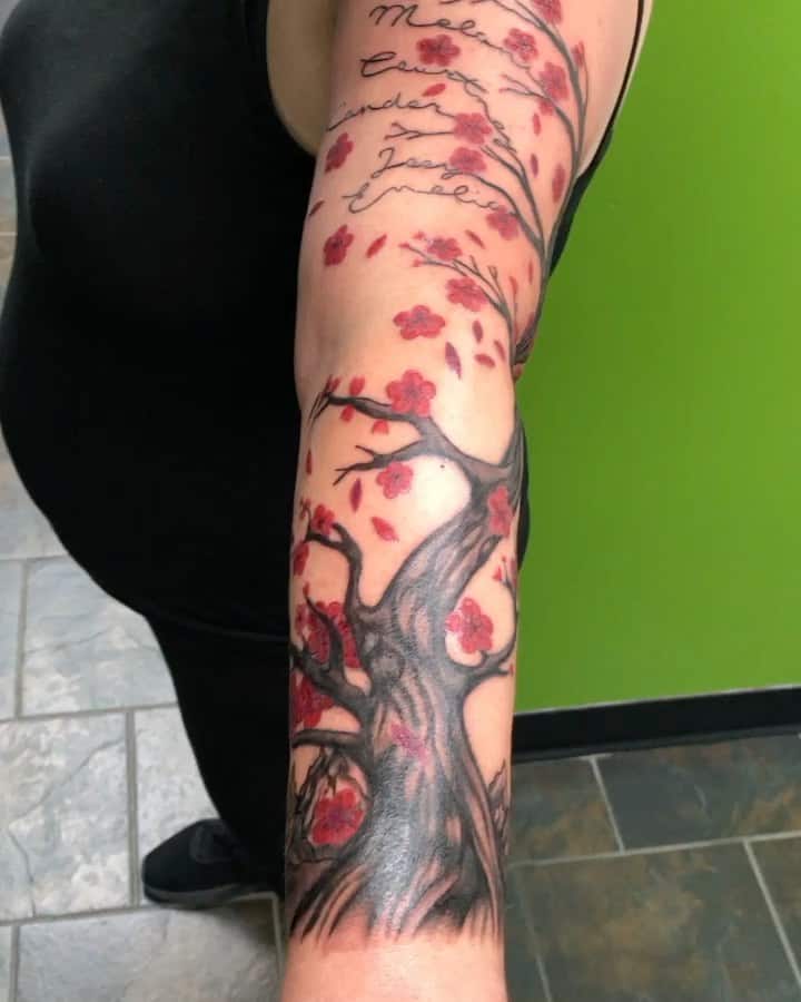 Cherry Blossom Family Tree Tattoo 1