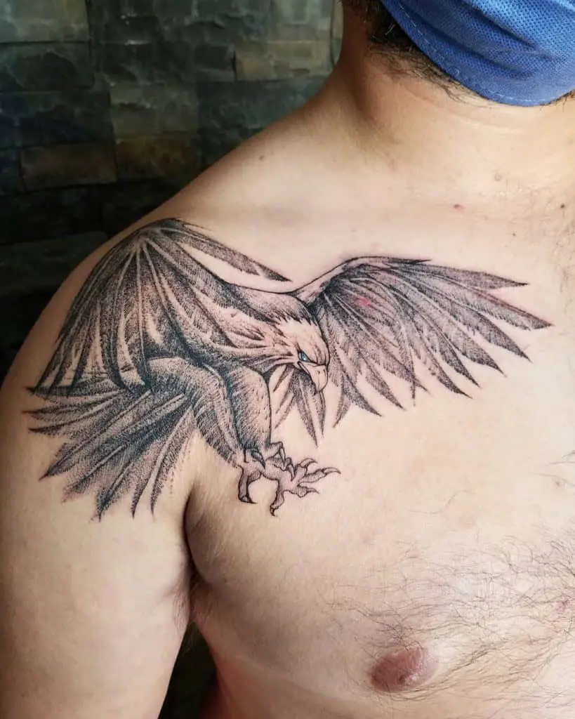 Chest & Shoulder Chest Black Eagle Ink