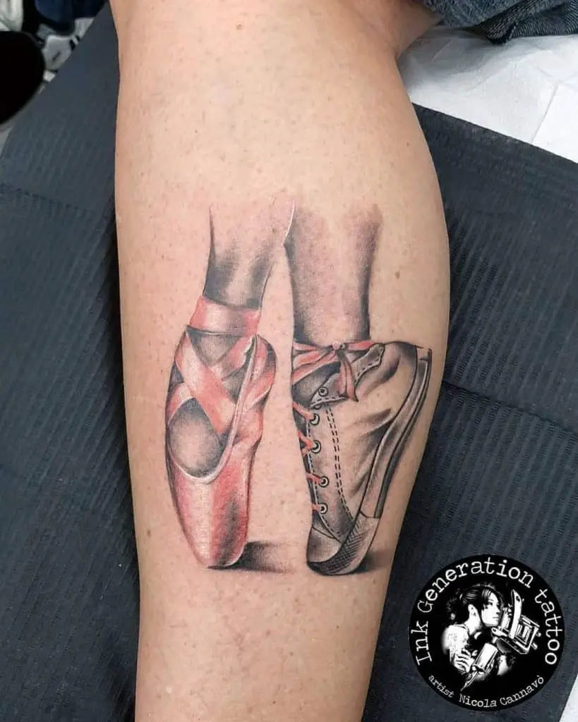 Converse and Ballet shoes Tattoo