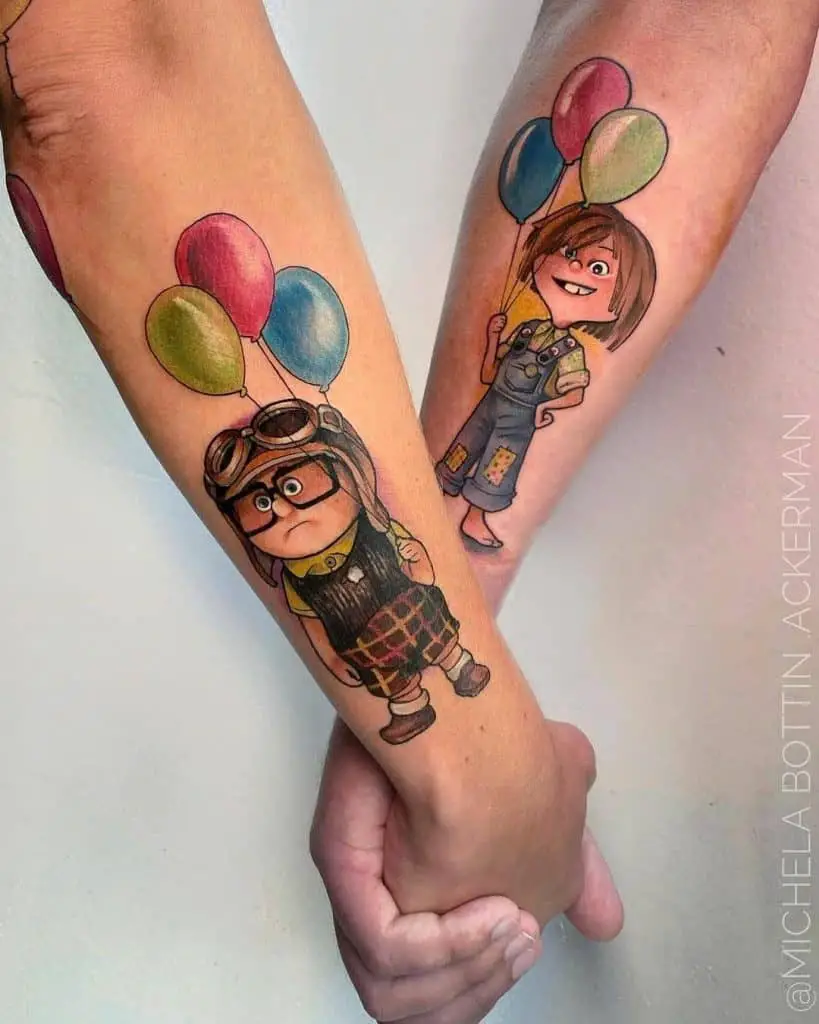 Couple Inspired Bright Forearm Love Tattoo 