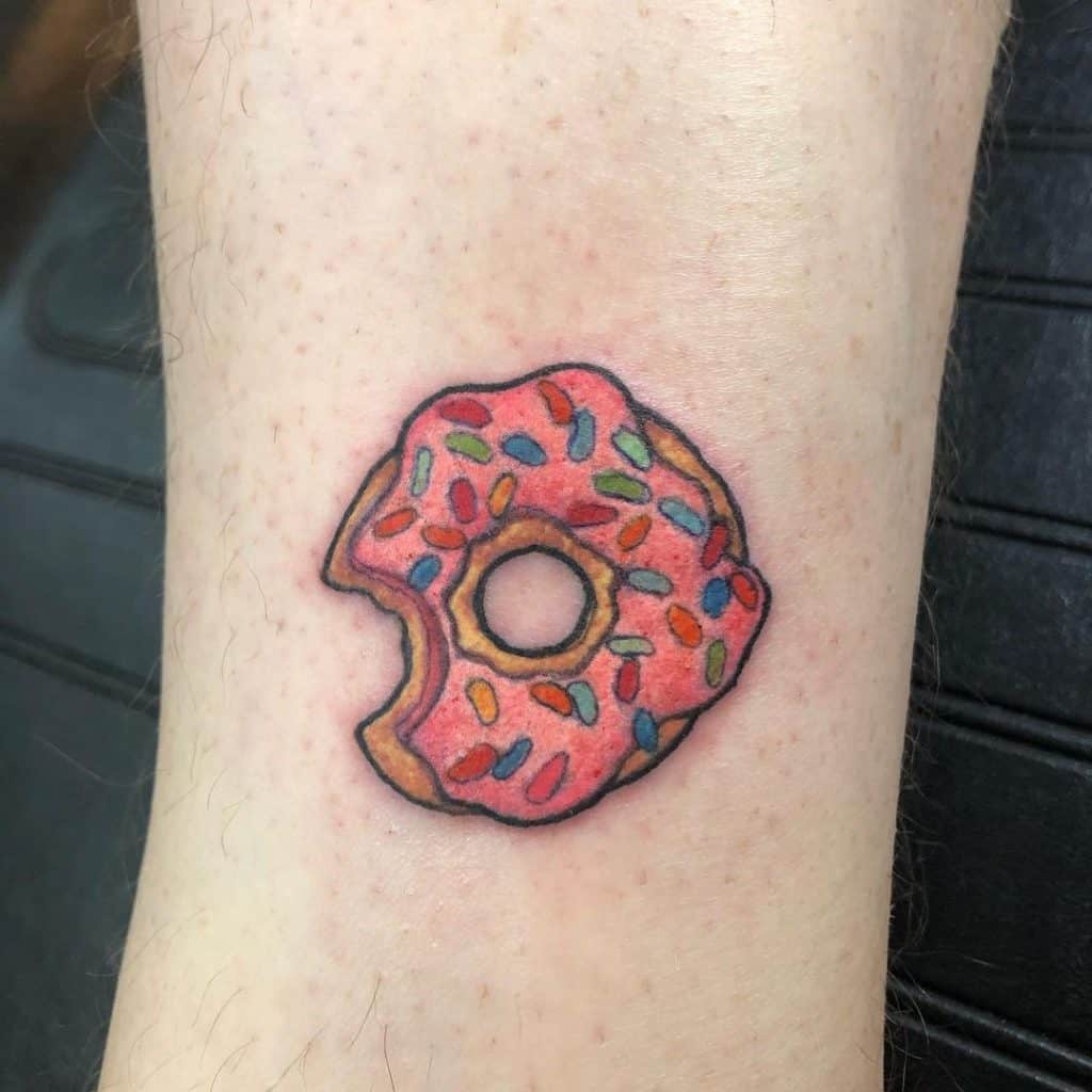 Donut Inspired Ankle Tattoo 
