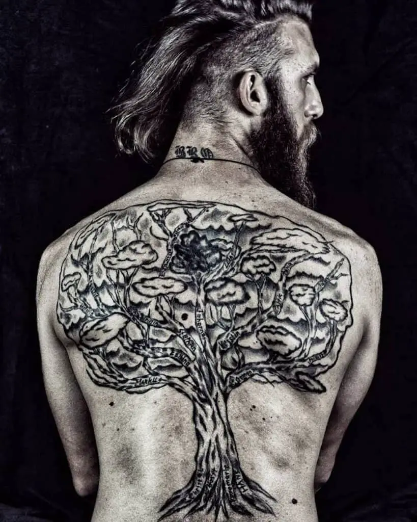 Family Tree Tattoo On Back 2