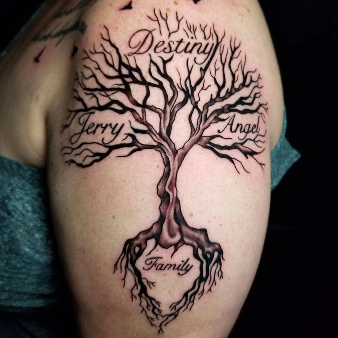 Unique Family Tree Tattoo