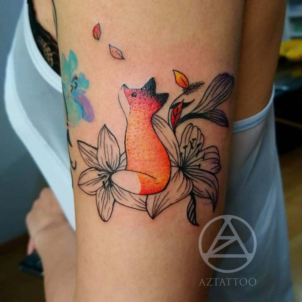 Floral Fox Tattoo 4