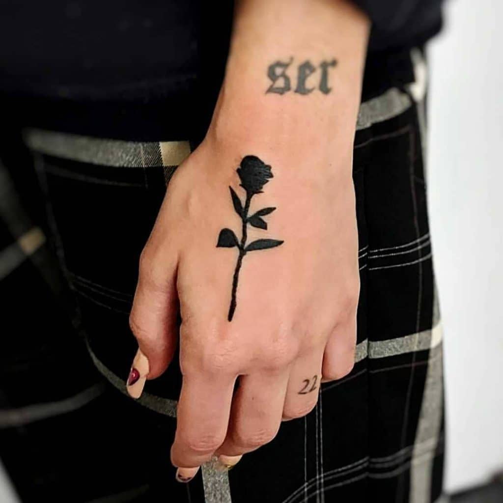Floral Hand-Poked Tattoo Ideas 2