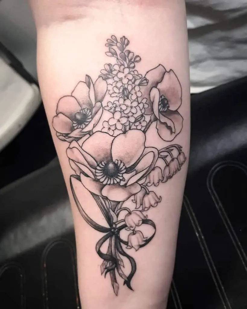 Flower Bouquet Tattoo 1