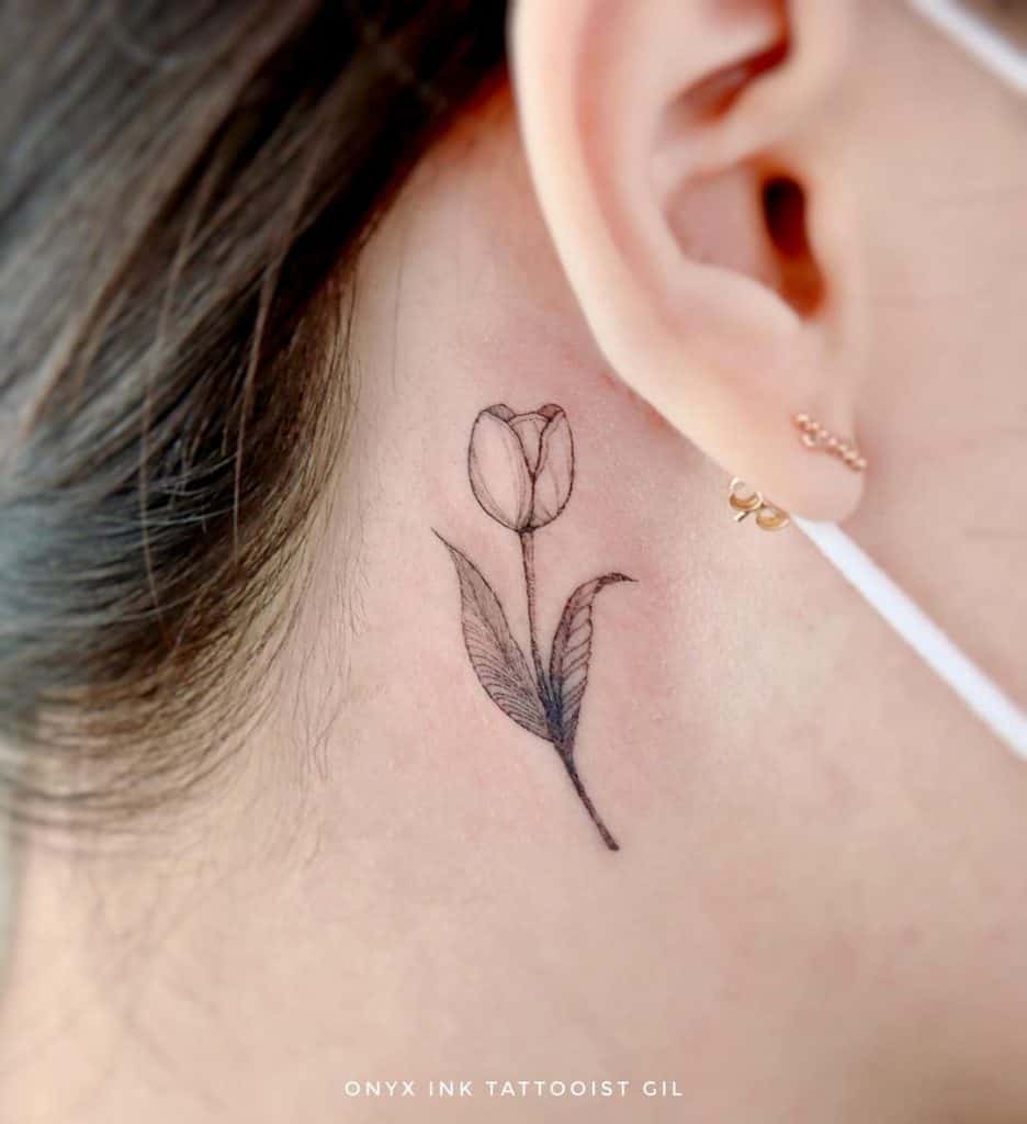 Flower neck tattoo 4