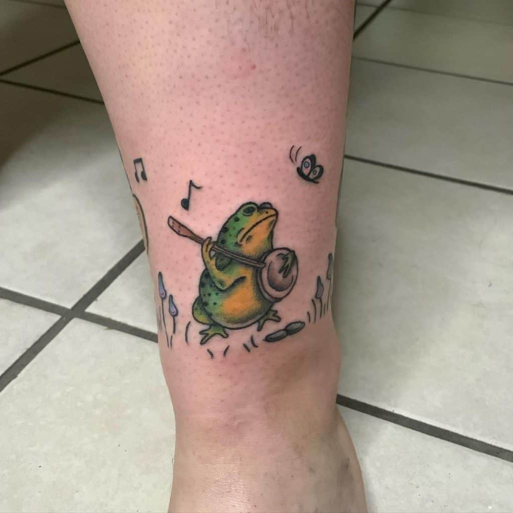 Frog Small Ankle Tattoos 